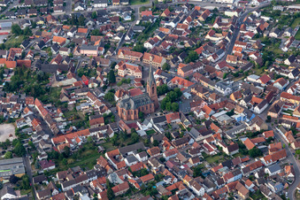 Vue oblique de Quartier Rheinsheim in Philippsburg dans le département Bade-Wurtemberg, Allemagne