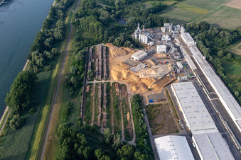 Vue aérienne de Nolte Wood Materials GmbH à Germersheim dans le département Rhénanie-Palatinat, Allemagne