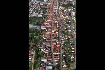 Vue aérienne de Itinéraire de la Rheinstrasse à Kandel dans le département Rhénanie-Palatinat, Allemagne