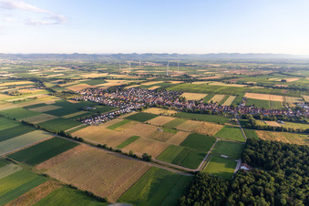 Vue oblique de Freckenfeld dans le département Rhénanie-Palatinat, Allemagne