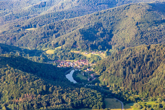 Vue aérienne de Königsweiher à Schönau dans le département Rhénanie-Palatinat, Allemagne