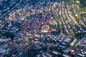 Vue oblique de Bad Bergzabern dans le département Rhénanie-Palatinat, Allemagne