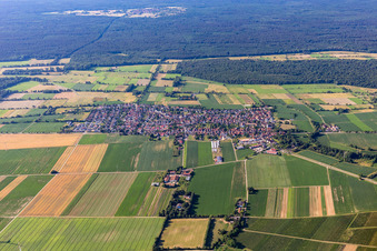 Photographie aérienne de Minfeld dans le département Rhénanie-Palatinat, Allemagne