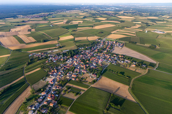 Photographie aérienne de Oberlauterbach dans le département Bas Rhin, France