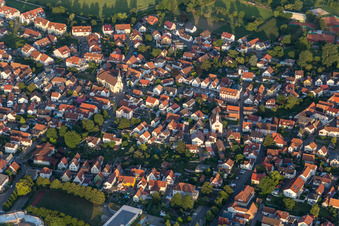 Quartier Maximiliansau in Wörth am Rhein dans le département Rhénanie-Palatinat, Allemagne d'en haut