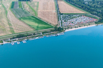 Vue aérienne de Lac Koller, Kollerinsel, HSK Ludwigshafen à Brühl dans le département Bade-Wurtemberg, Allemagne