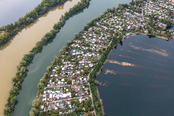 Vue aérienne de Adriatique bleue à Altrip dans le département Rhénanie-Palatinat, Allemagne