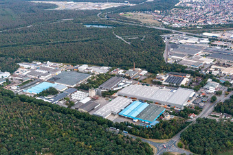 Vue aérienne de Hockenheim dans le département Bade-Wurtemberg, Allemagne