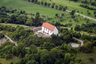 Vue oblique de Chapelle Wurmlinger - Chapelle Saint-Remi dans le quartier Rottenburg am Neckar à Tübingen à Rottenburg am Neckar dans le département Bade-Wurtemberg, Allemagne