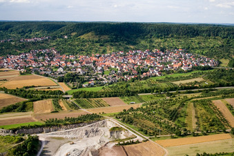 Vue aérienne de Derrière la carrière à le quartier Kayh in Herrenberg dans le département Bade-Wurtemberg, Allemagne