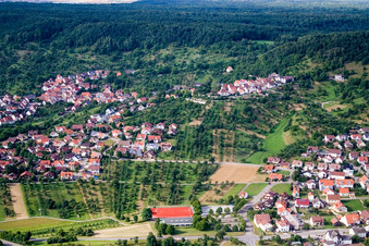 Vue aérienne de Du sud à le quartier Mönchberg in Herrenberg dans le département Bade-Wurtemberg, Allemagne