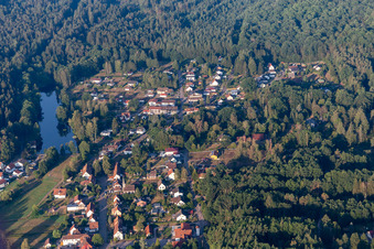 Vue aérienne de Moulin à vent de Rösselbach à Ludwigswinkel dans le département Rhénanie-Palatinat, Allemagne
