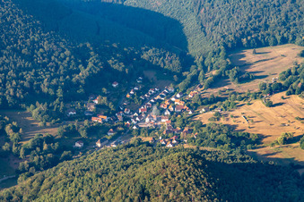 Vue aérienne de Sous le Wegelnburg à Nothweiler dans le département Rhénanie-Palatinat, Allemagne