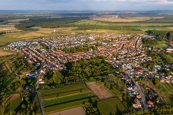 Photographie aérienne de De l'ouest à le quartier Liedolsheim in Dettenheim dans le département Bade-Wurtemberg, Allemagne