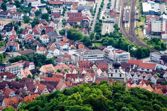 Vue aérienne de Quartier de la vieille ville et centre-ville à Herrenberg dans le département Bade-Wurtemberg, Allemagne