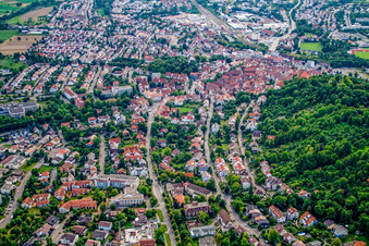 Vue aérienne de Hildrizhauser Straße vue de l'est à Herrenberg dans le département Bade-Wurtemberg, Allemagne