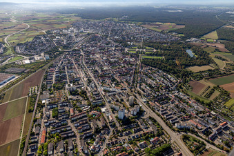 Vue oblique de Schwetzingen dans le département Bade-Wurtemberg, Allemagne