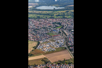 Quartier Hochstetten in Linkenheim-Hochstetten dans le département Bade-Wurtemberg, Allemagne vue d'en haut