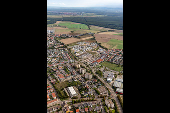 Quartier Linkenheim in Linkenheim-Hochstetten dans le département Bade-Wurtemberg, Allemagne vue du ciel