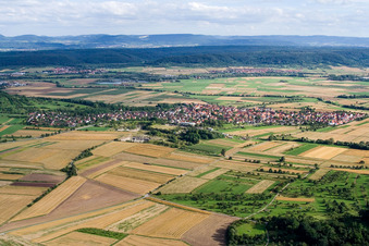 Vue aérienne de Du nord à le quartier Wurmlingen in Rottenburg am Neckar dans le département Bade-Wurtemberg, Allemagne