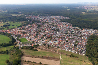 Jockgrim dans le département Rhénanie-Palatinat, Allemagne vue d'en haut