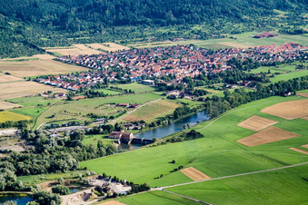 Vue aérienne de Quartier Kiebingen in Rottenburg am Neckar dans le département Bade-Wurtemberg, Allemagne