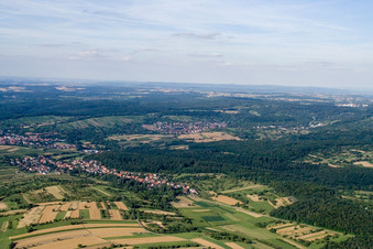 Vue aérienne de Du sud-ouest à le quartier Niebelsbach in Keltern dans le département Bade-Wurtemberg, Allemagne