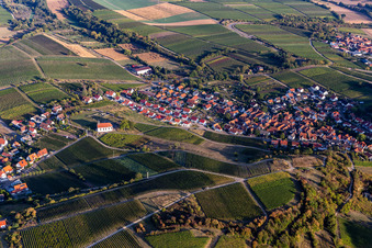 Vue aérienne de Chapelle Saint-Denys à le quartier Gleiszellen in Gleiszellen-Gleishorbach dans le département Rhénanie-Palatinat, Allemagne