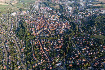 Vue aérienne de Wissembourg dans le département Bas Rhin, France