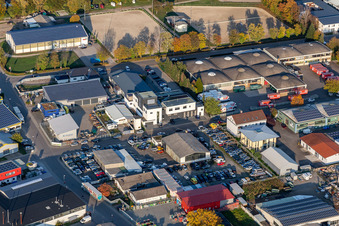 Vue aérienne de Boxing Club eV à le quartier Eggenstein in Eggenstein-Leopoldshafen dans le département Bade-Wurtemberg, Allemagne