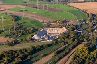 Vue aérienne de Chemin de la tête à le quartier Eggenstein in Eggenstein-Leopoldshafen dans le département Bade-Wurtemberg, Allemagne