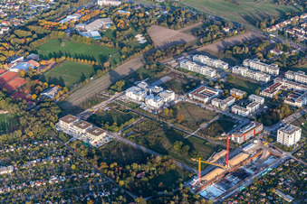 Vue aérienne de LTC - Linder Technology Campus avec Weum GmbH, Systec&Services et Systec&Solutions dans la Wilhelm-Schickard-Straße dans le parc technologique Karlsruhe à le quartier Rintheim in Karlsruhe dans le département Bade-Wurtemberg, Allemagne