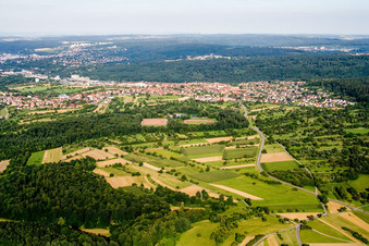 Vue aérienne de De l'ouest à Birkenfeld dans le département Bade-Wurtemberg, Allemagne