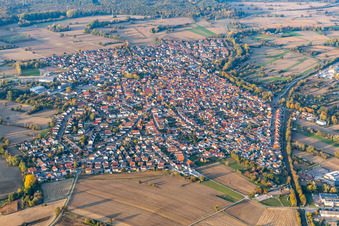 Vue oblique de Hagenbach dans le département Rhénanie-Palatinat, Allemagne