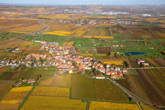 Vue aérienne de Terrain du parcours de golf Golfgarten de la Route des vins allemande - Dackenheim - GOLF absolute à Dackenheim dans le département Rhénanie-Palatinat, Allemagne
