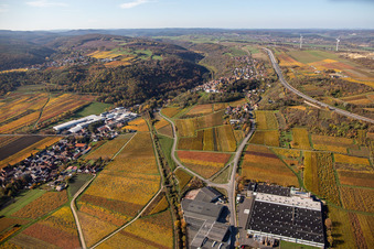 Vue d'oiseau de Neuleiningen dans le département Rhénanie-Palatinat, Allemagne