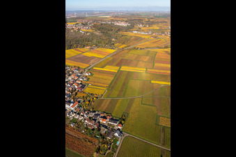 Vue oblique de Kleinkarlbach dans le département Rhénanie-Palatinat, Allemagne