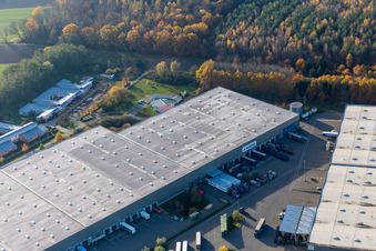 Enregistrement par drone de Parc industriel de Horst avec Magna Exteriors, Zufall Logistics, STS Group et Thermo Fisher à le quartier Minderslachen in Kandel dans le département Rhénanie-Palatinat, Allemagne