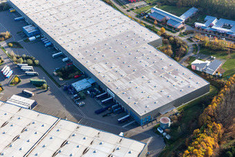 Photographie aérienne de Parc industriel de Horst avec Magna Exteriors, Zufall Logistics, STS Group et Thermo Fisher à le quartier Minderslachen in Kandel dans le département Rhénanie-Palatinat, Allemagne