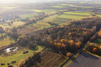 Billigheimer Bruch, Erlenbachtal entre Barbelroth, Hergersweiler et Winden à le quartier Mühlhofen in Billigheim-Ingenheim dans le département Rhénanie-Palatinat, Allemagne vue d'en haut