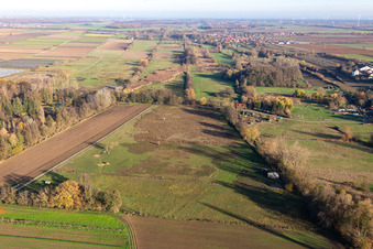 Vue aérienne de Billigheimer Bruch, Erlenbachtal entre Barbelroth, Hergersweiler et Winden à Barbelroth dans le département Rhénanie-Palatinat, Allemagne