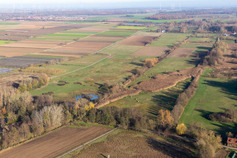 Billigheimer Bruch, Erlenbachtal entre Barbelroth, Hergersweiler et Winden à le quartier Mühlhofen in Billigheim-Ingenheim dans le département Rhénanie-Palatinat, Allemagne vue du ciel