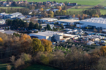 Vue aérienne de Point de jeu à le quartier Minderslachen in Kandel dans le département Rhénanie-Palatinat, Allemagne