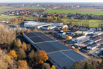 Vue aérienne de Zone industrielle de Horst, Barthelsmühlring à le quartier Minderslachen in Kandel dans le département Rhénanie-Palatinat, Allemagne
