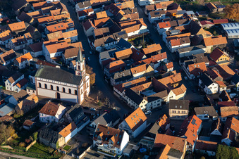 Photographie aérienne de Neupotz dans le département Rhénanie-Palatinat, Allemagne