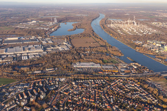 Quartier Maximiliansau in Wörth am Rhein dans le département Rhénanie-Palatinat, Allemagne vue d'en haut