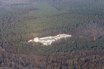 Vue aérienne de Briqueterie silico-calcaire de Schenking à le quartier Büchelberg in Wörth am Rhein dans le département Rhénanie-Palatinat, Allemagne