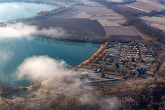 Vue aérienne de Camping Les Mouettes à Lauterbourg dans le département Bas Rhin, France