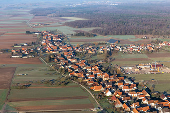 Vue oblique de Schleithal dans le département Bas Rhin, France