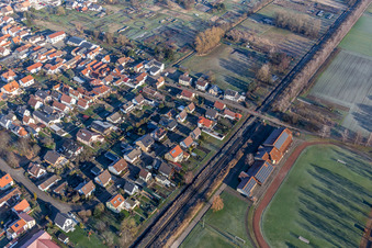 Vue aérienne de Riedstraße à Steinfeld dans le département Rhénanie-Palatinat, Allemagne